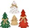 4 Christmas Trees Wooden Table Decorations Centerpiece Block Holiday Tree Red Green White Wood Color Tiered Tray Tabletop Sign Decor 4 Sizes for Office Dining Room Mantle Home Xmas Wood Party Supplies